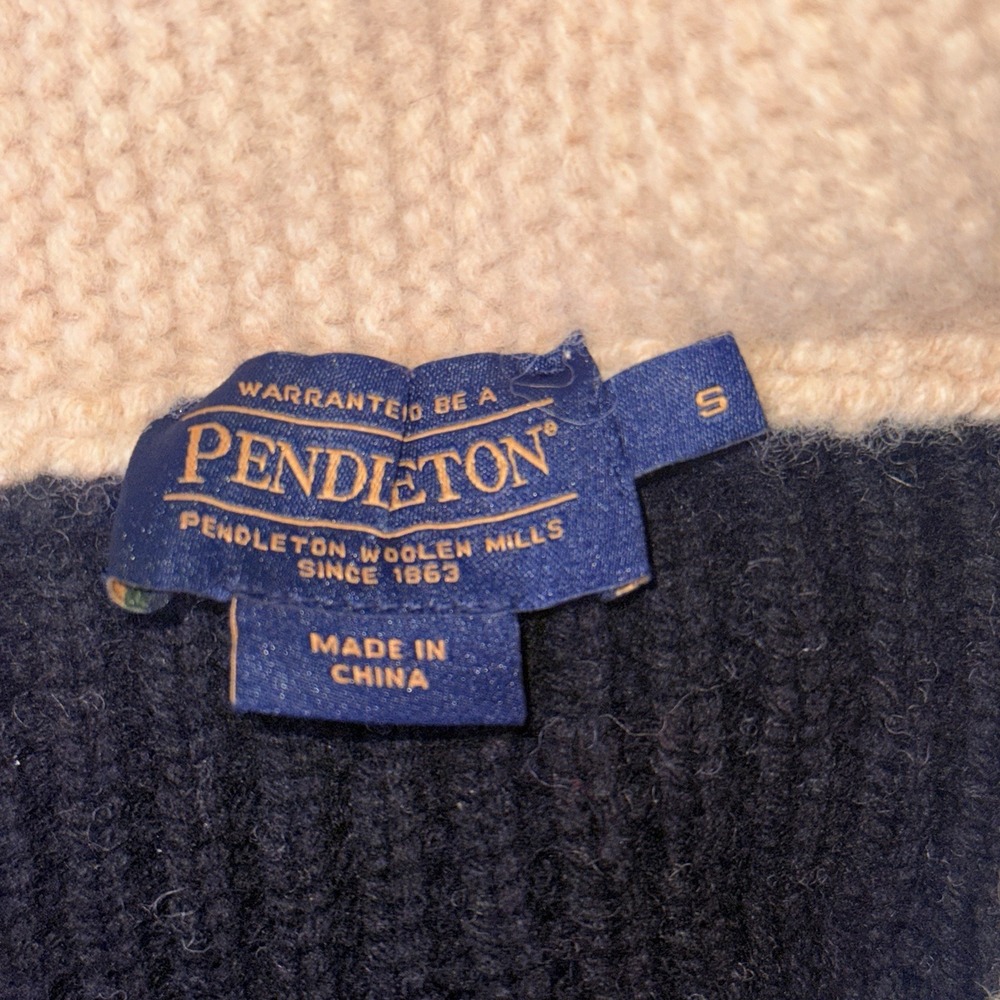 Pendleton Women's Small Ranger Stripe Lambswool Cardigan Shawl Collar Sweater - Picture 3 of 9
